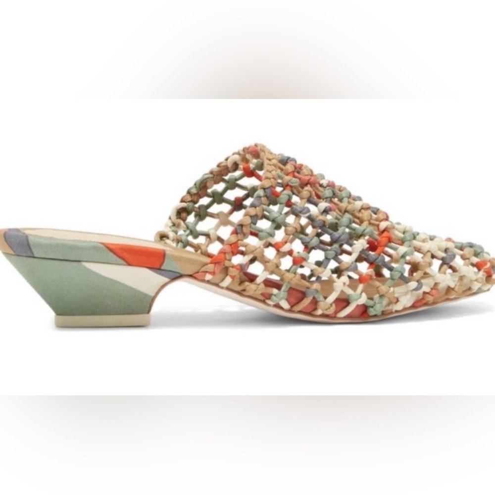 New In Box Cult Gaia Monica Mules EU 36 US 6 Light Lava Woven Shoes